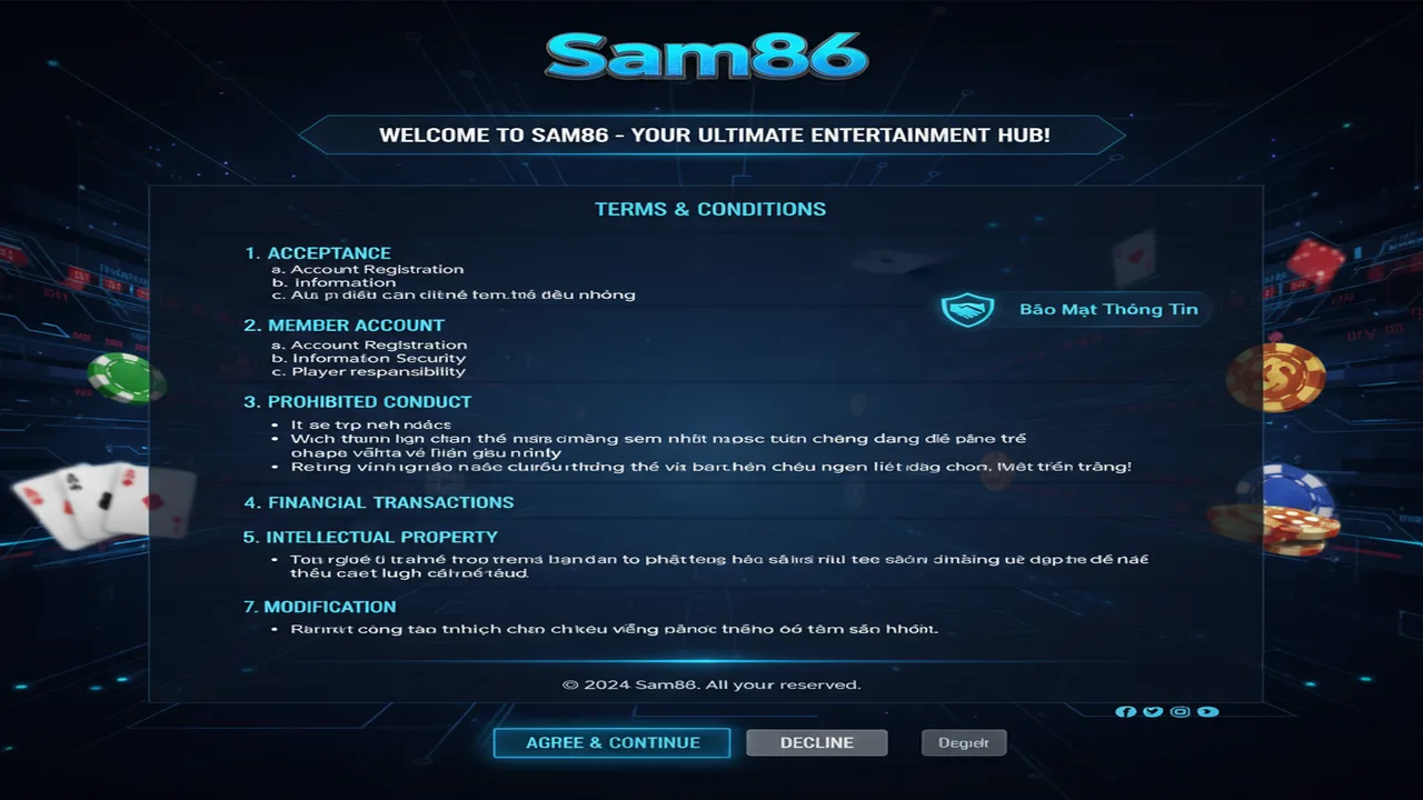 Điều Khoản Sử Dụng Sam86