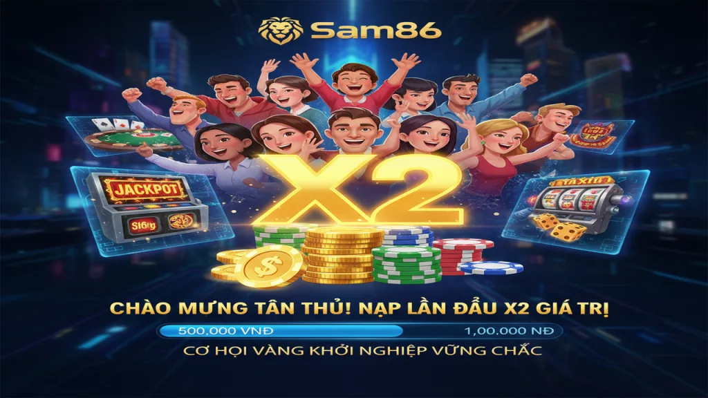 Khuyến mãi nạp lần đầu X2 giá trị tiền nạp Sam86