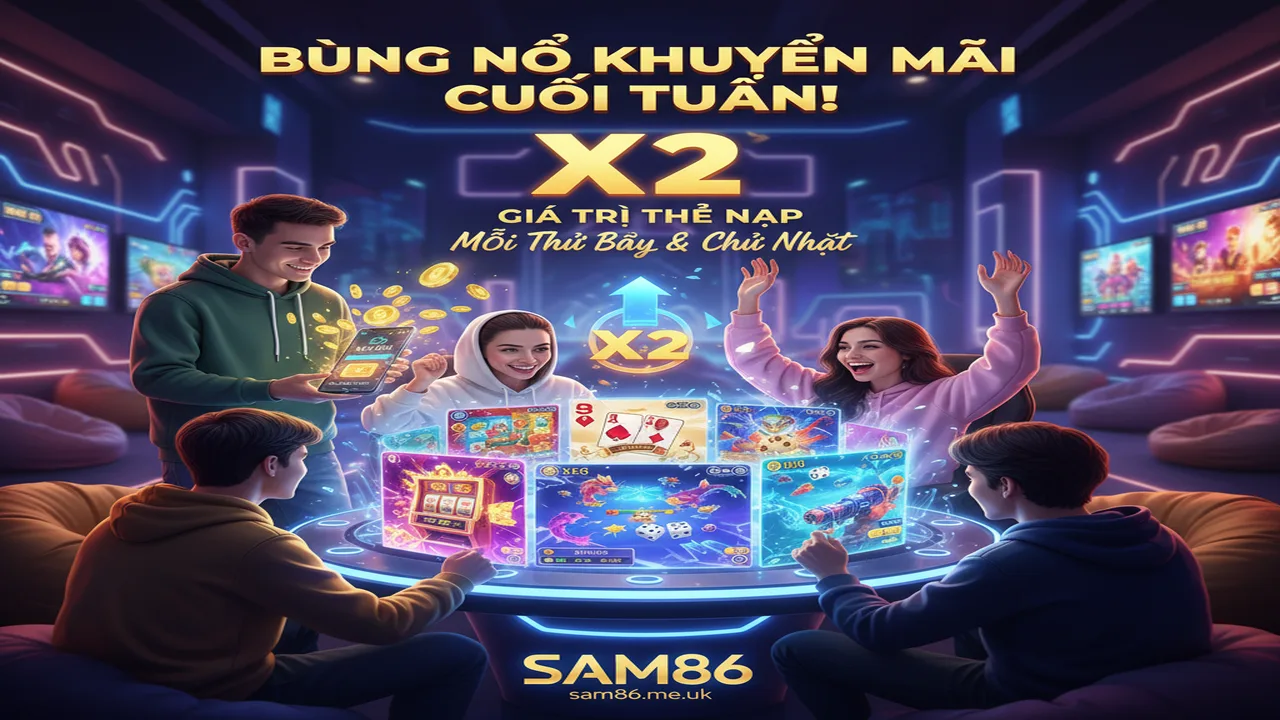 Thưởng X2 giá trị thẻ nạp vào ngày cuối tuần Sam86