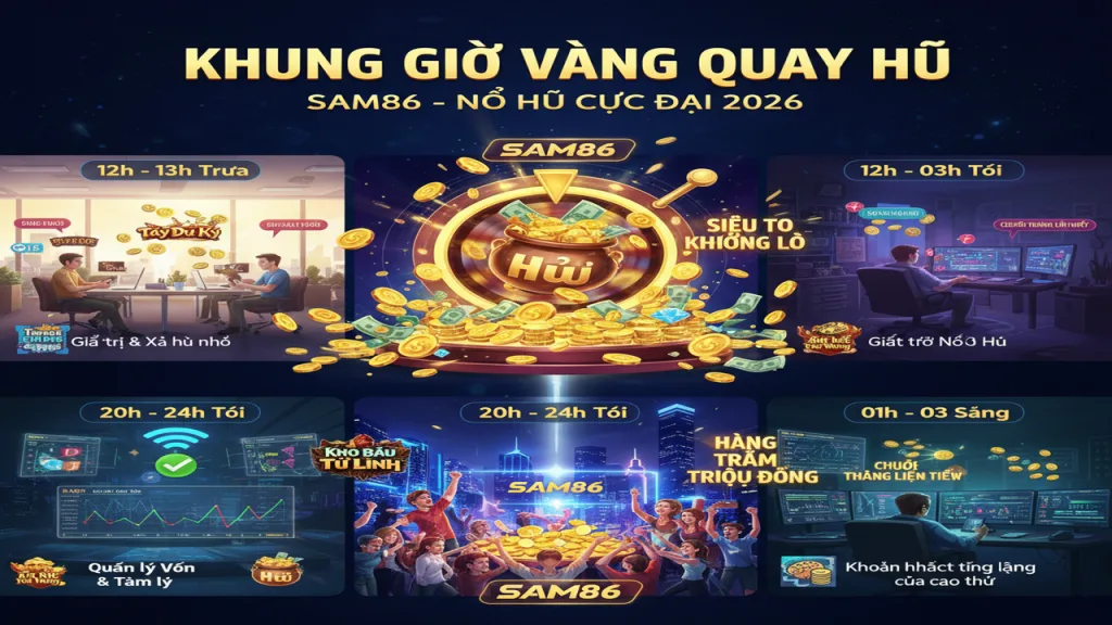 Thời điểm vàng để quay hũ dễ nổ nhất 2026 Sam86