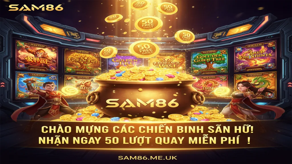 Tặng 50 lượt quay hũ miễn phí mỗi ngày Sam86